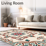 Retro Floral Medallion with Interlocking Vine Filigree(Ivory)