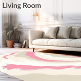 Abstract Brushstroke Art Contemporary Floor Covering Modern Style (Pink) - ODIKA