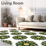 Festive Interlocking Starburst with Elegant Snowflake Motifs(Green)