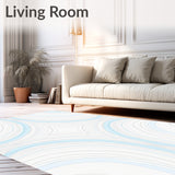 Whisper Interlocking Waves Modern Abstract Design(White)