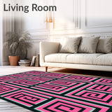 Abstract Maze Inspired Grid with Subtle Gradient Shading(Pink)