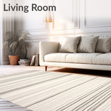 Chic Beige Striped Office Area for Floor Shielding(Beige)