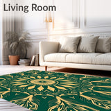 Starburst Fern Mosaic Featuring Radiant Petal Motifs(Green)