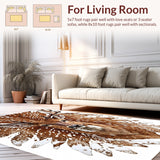 Ultra Soft Area Rug, Non Slip, Stain Resistant, Washable Area Rugs for Living Room, Bedroom, Multicolor Faux Fur Living Room Rug(Brown) - ODIKA