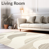 Coastal Chic Area – Neutral Tones Geometric Floor Mat(Beige)