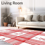 Festive Buffalo Plaid With Classic Merry Script Snowflake(Red)