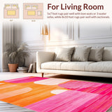 Low Pile Abstract Carpet(Orange)