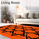 Festive Autumn Gingham with Dynamic Zigzag Overlay(Orange)