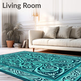 Elegant Paisley Swirl Nouveau Enchanted Whimsical(Blue)