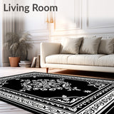 Sophisticated Baroque Inspired with Flourished Floral Embellishments (Black)