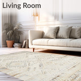 Boho Inspired Vintage Area Subtle Earth Tone Geometric(Beige)