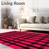 Highland Tartan Decorative Floor Covering Festive Design(Pink)