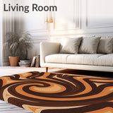 Abstract Brushstroke Art with Swirling Earthy(Brown)