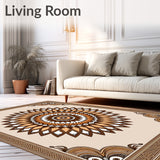 Boho Sunburst Traditional Floor Covering(Beige)