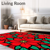 Poinsettia Bloom with Traditional Holiday Floral Design(Red)