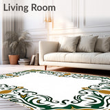 Spring Meadow Fern Scrollwork with Floral Accents (Green)
