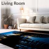 Woodland Stream Vista Arch Shaped Front Doorway Accent(Black)