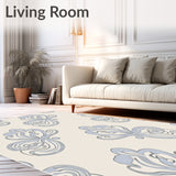 Luxurious Tufted Pile Shag With Elegant Swirl Motif(Ivory)