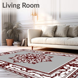 Snowflake Decorative Throw Floor Cover(Red)