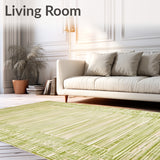 Elegant Area Olive Green & Beige Geometric Design(Green)