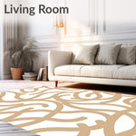 Abstract Wave Interlock with Fluid Movement and Neutral Palette (Beige) - ODIKA
