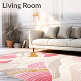 Chic Pink Beige Wave Area(Pink)