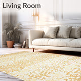 Beige Faux Deer Skin with Subtle Animal Print and Elegant Runner Form(Gold)