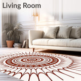 Retro Boho Ornamental Sunburst Filigree Design(Brown)