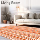 Rustic Harvest Grid Featuring Alternating Bold and Lines(Orange)