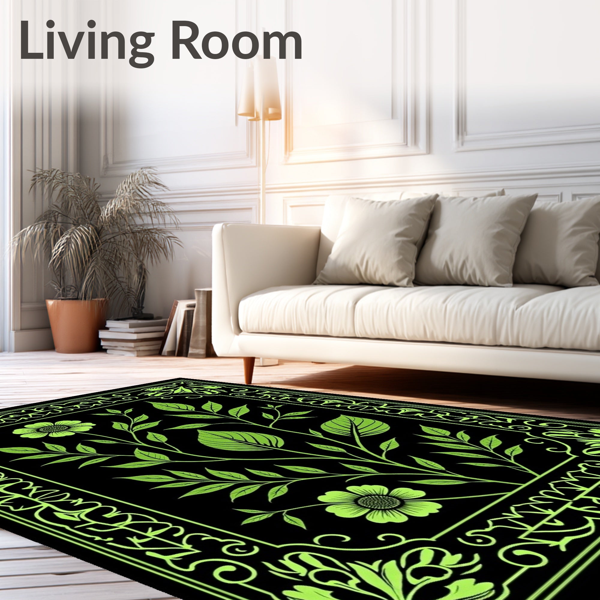 Enchanted Botanical Garden Mystical Vintage Floral Illustration (Black) - ODIKA