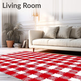 Festive Checkered Entry with Cottage Plaid Motif(Red)