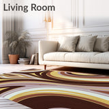 Elegant Marbled Waterfall Cascade Flowing Artistic Accent(Brown)