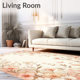 Non Slip Beige Petal Design(Ivory)