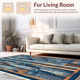 Ultra Soft Area Rug, Non Slip, Stain Resistant, Washable Area Rugs for Living Room, Bedroom, city road playmat rug(Blue)