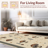 Ultra Soft Area Rug, Non Slip, Stain Resistant, Washable Area Rugs for Living Room, Bedroom, witchy boho vintage(Beige)