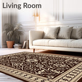 Elegant Interlocking Medallion Trellis Contemporary(Brown)