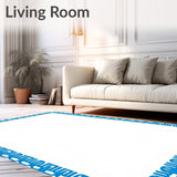 Pile with Subtle Nautical Stripes and Elegant Borders (Blue)