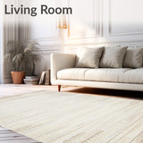 Ivory Beige Hand Tufted Area – Artisanal Cream Tone Floor Covering(Beige)