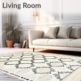 Artisan Boho Diamond Trellis Area with Creamy Neutral Layers(Beige)