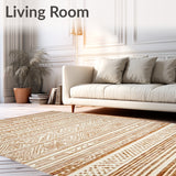 Boho Chic Area Brown Beige Geometric Patterned(Brown)