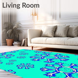 Celestial Mist Design with Fluid Brushstrokes and Starburst Embellishments(Blue)