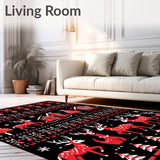 Enchanted Winter Village with Starlit Sky and Carved Deer Motifs(Red)