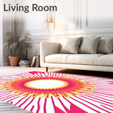 Abstract Sunburst Kaleidoscope with Symmetrical Ray Design(Pink)