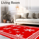 Festive Elk Sleigh Interlocking Snowflake Art(Red)