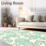 Enchanted Garden Swirl Damask Filigree Radial Nouveau Bloom(Mint)