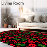 Abstract Holly Berry Clusters with Curved Leafy Vines(Red)