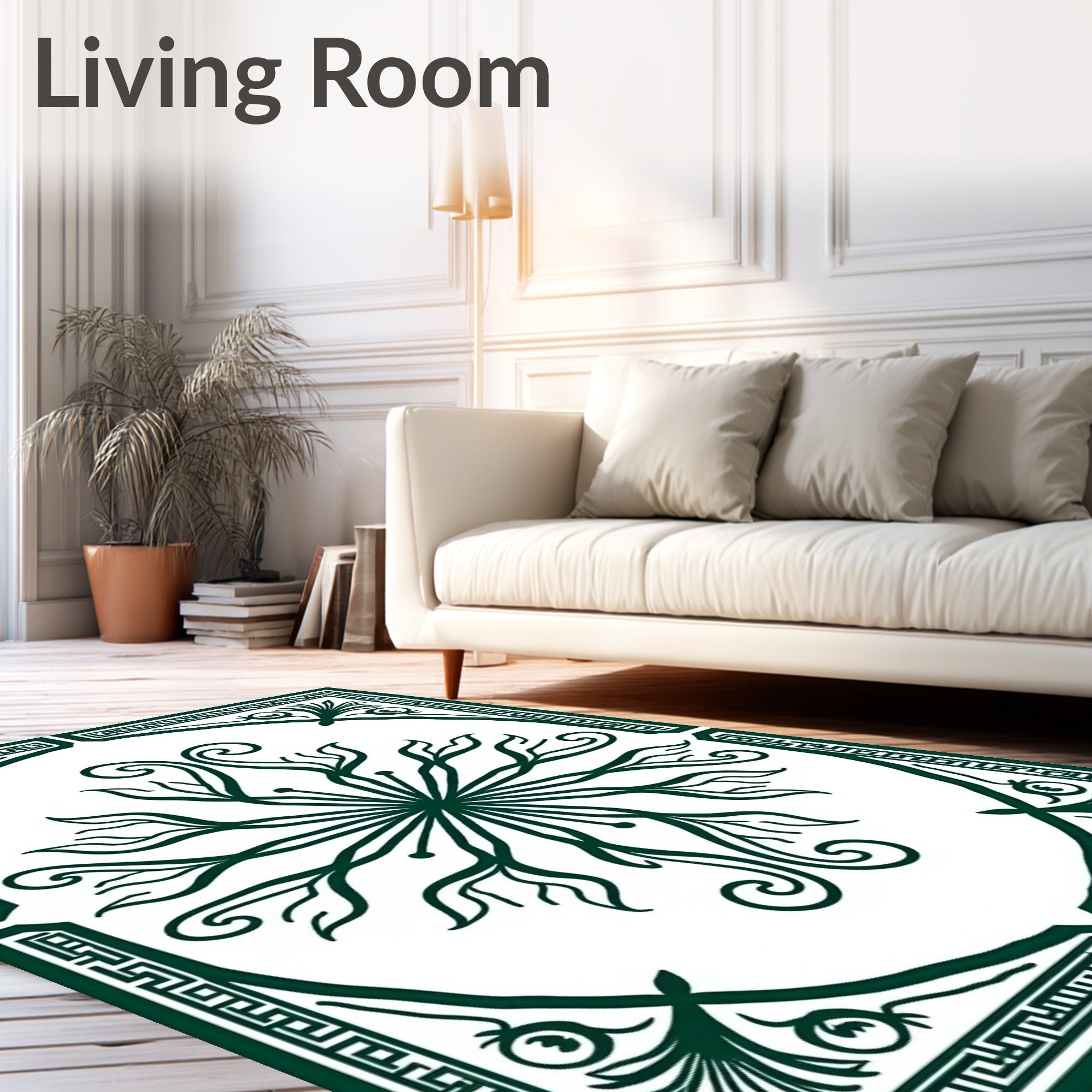 Sunburst Scrollwork with Fluid Interlocking Arcs (Green) - ODIKA