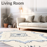 Celestial Dreamscape Artistic Flowing Swirl Distressed Medallion(Beige)