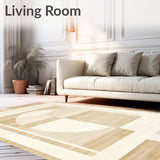 Briar Beige Area Geometric Minimalist Floor Art Eclectic Style(Beige)