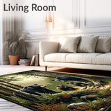 Rustic Cabin Woodland Bear Family Accent for(Brown)